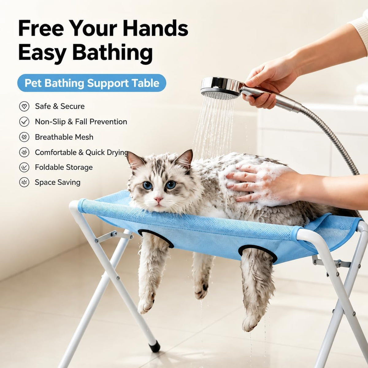Pet Grooming Hammock – Small Dogs & Cats | Bathing & Nail Care